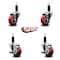 Service Caster 3'' Red Poly Wheel Swivel 1-1/8'' Expanding Stem Caster Set 2 Brakes, 4PK SCC-EX20S314-PPUB-RED-2-TLB-2-118 - alternate 5
